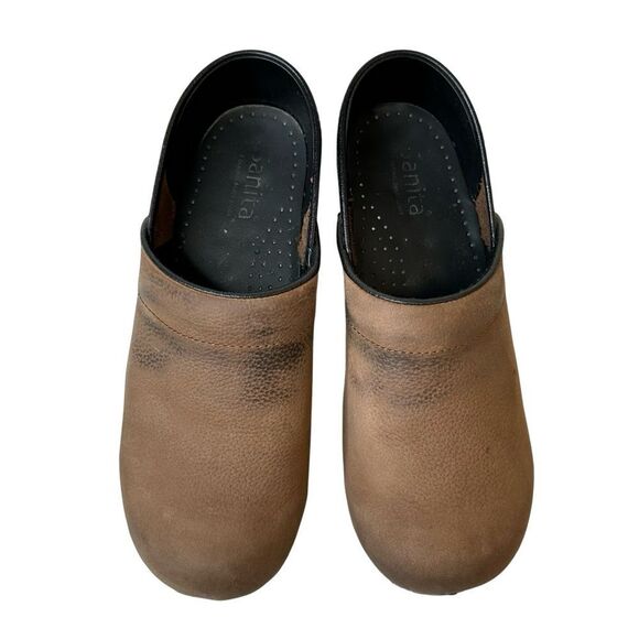 Sanita Brown Leather Mules - Picture 10 of 16